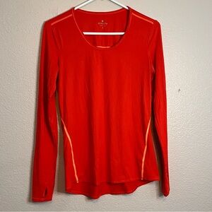 Athleta Long Sleeve Running Top Orange Red size small